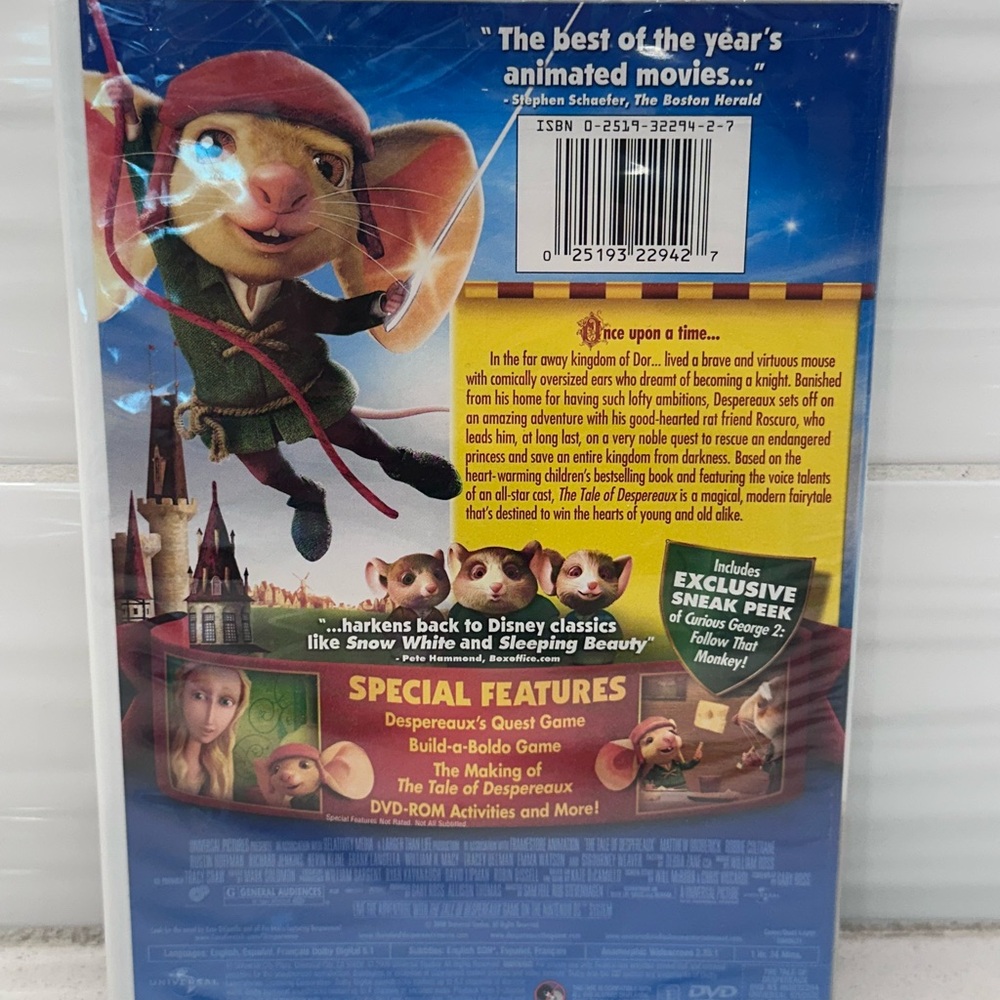 The Tale of Despereaux (DVD, 2008) - Matthew Broderick - Brand New Sealed - Picture 2 of 7